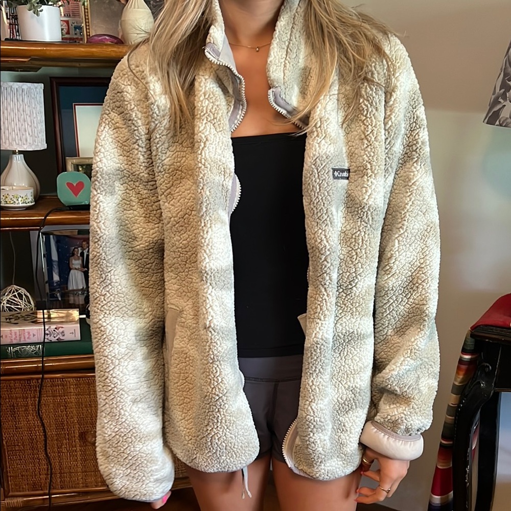 Columbia Cream Teddy Jacket Plush Cozy Style